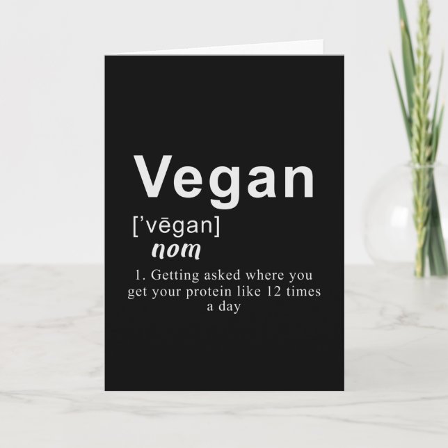 Funny Vegan Shirt - Vegane Definition Karte (Vorderseite)