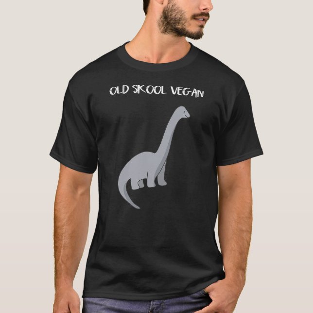 Funny Vegan T Shirt with Dinosaur image (Vorderseite)