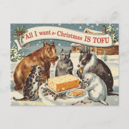 Funny Vegan Vegetarian Christmas Postkarte