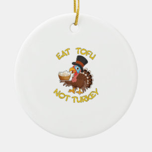 Funny Vegan Vegetarian Erntedank Essen Tofu Keramik Ornament