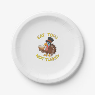 Funny Vegan Vegetarian Erntedank Essen Tofu Pappteller