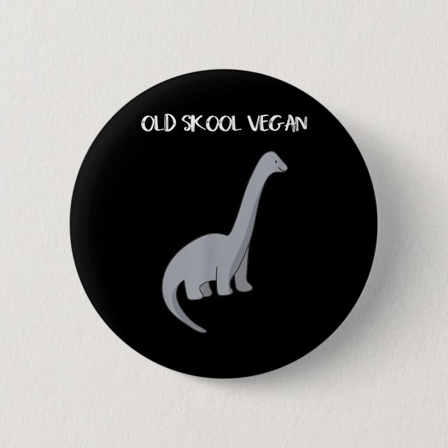 Funny Veganes T-Shirt mit Dinosaurier-Image Button (Vorderseite)