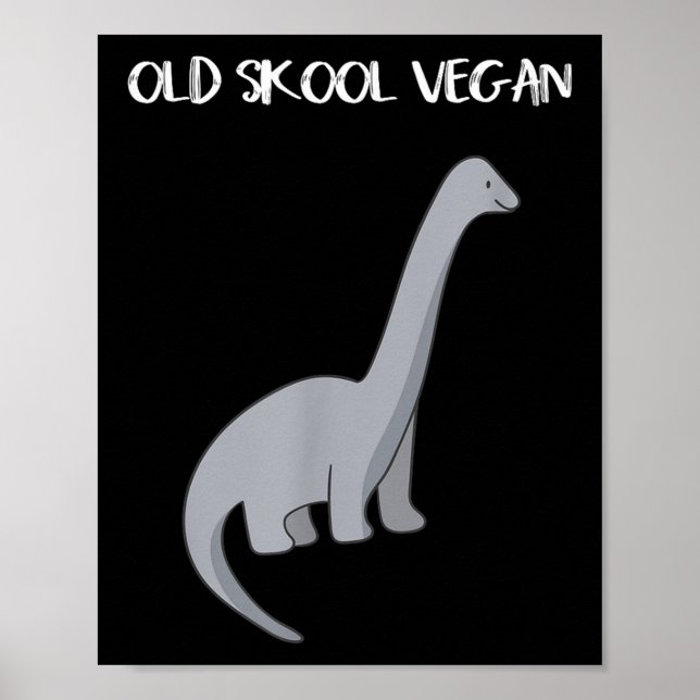 Funny Veganes T-Shirt mit Dinosaurier-Image Poster (Vorne)