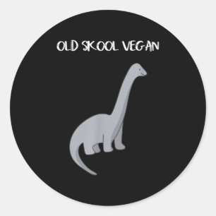 Funny Veganes T-Shirt mit Dinosaurier-Image Runder Aufkleber