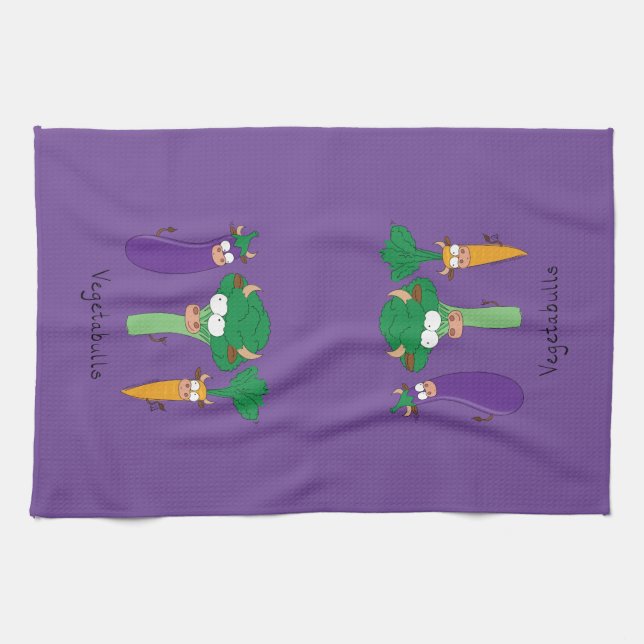 Funny Vegetables Niedlicher Cartoon Kinder Geschirrtuch (Horizontal)