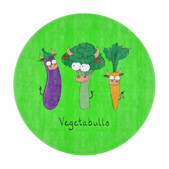 Funny Vegetables Niedlicher Cartoon Kinder Schneidebrett (Vorderseite)