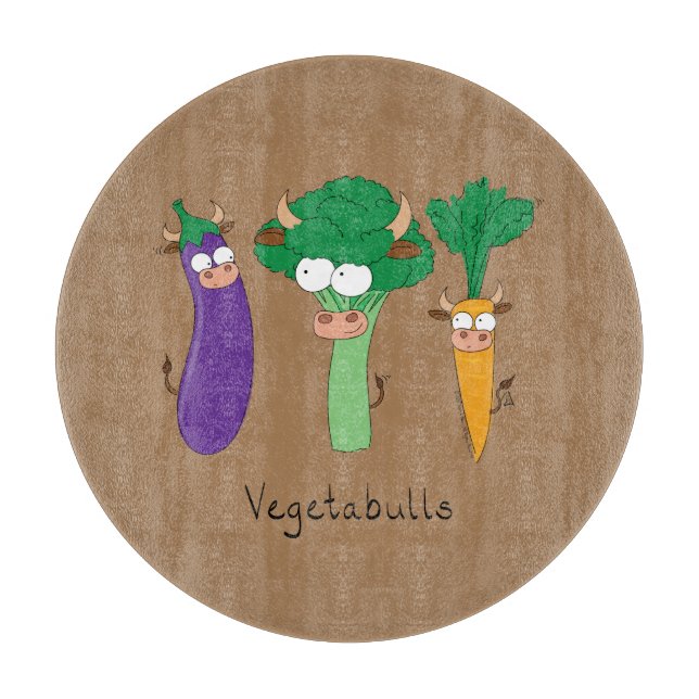 Funny Vegetables Niedlicher Cartoon Kinder Schneidebrett (Vorderseite)