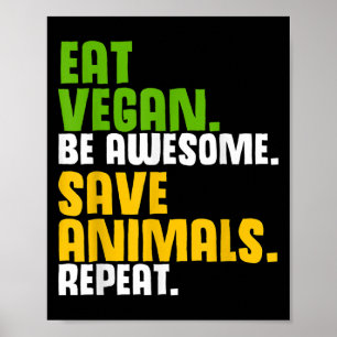 Funny Vegetarian Cool Diät Veggie Veganism World V Poster