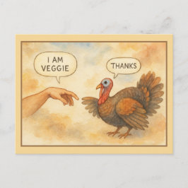 Funny Vegetarian Thanksgiving  Postkarte