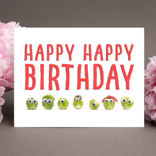 Funny Veggie Birthday Card - Niedliches Sprout Des Karte