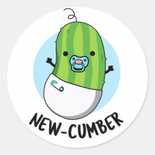 Funny Veggie Cucumber Pun Runder Aufkleber