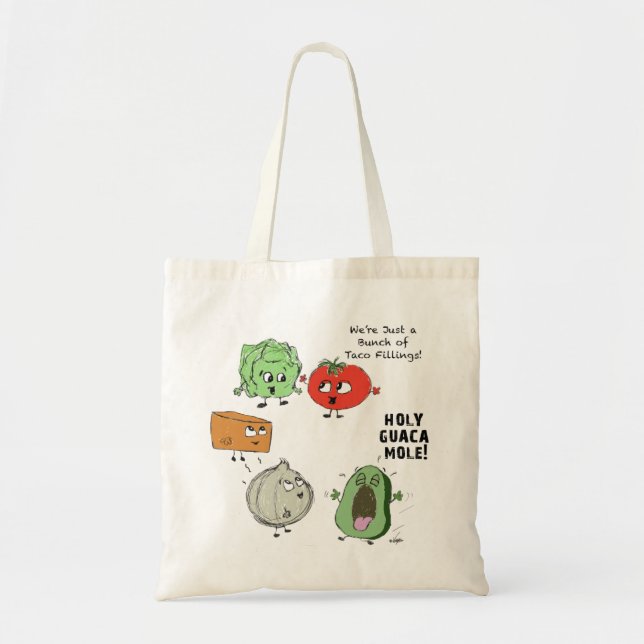 Funny Veggie Farmer's Market Wiederverwendbare Tas Tragetasche (Vorne)