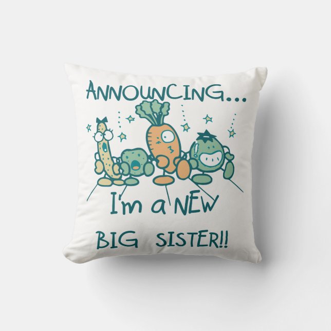 Funny Veggies New Big Sister Kissen (Vorderseite)