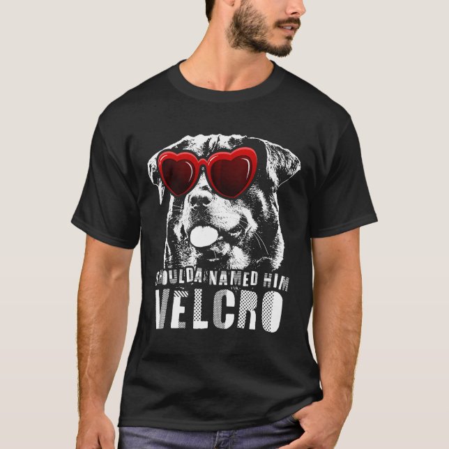 Funny Velcro Rottweiler Dog Geschenk T-Shirt (Vorderseite)