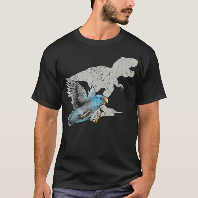 Funny Velociraptor Türkis Parrotlet Niedlich T-Shirt (Vorderseite)