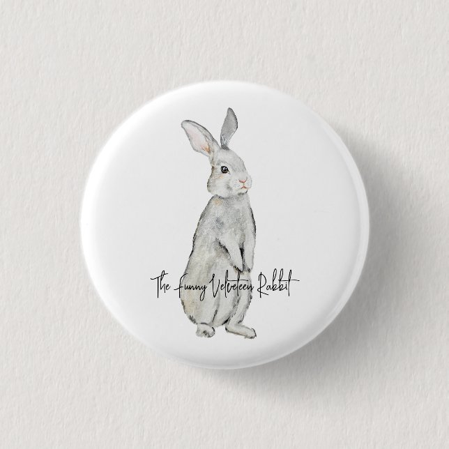 Funny Velvet Kaninchen Magnet Schlüsselanhänger Button (Vorderseite)