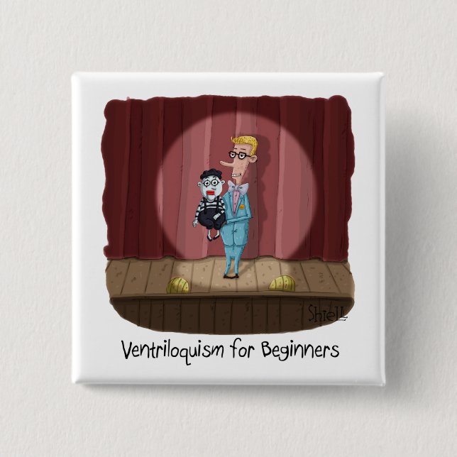 Funny Ventriloquism für Anfänger Card oder Geschen Button (Vorderseite)