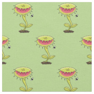 Funny Venus Fliegenfalle Cartoon Illustration Stoff