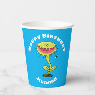 Funny Venus Fliegenfalle Pflanze Cartoon Pappbecher