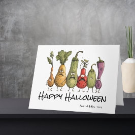Funny verängstigt Veggie Halloween Gruß Karte