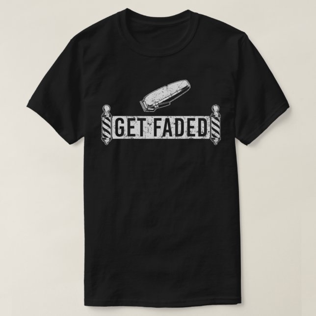 Funny verblasst Barber Design für Männer Vater Hai T-Shirt (Design vorne)