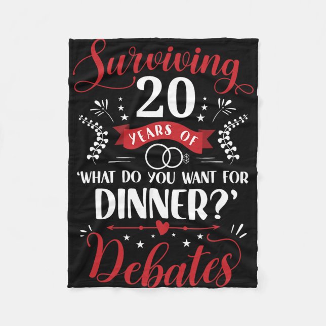 Funny Verheirateten Paare oder ihr 20. Hochzeit An Fleecedecke (Vorderseite)