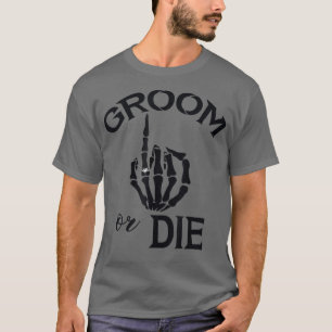 Funny Verlobt Groom Skeleton Hand Hochzeitsring fü T-Shirt