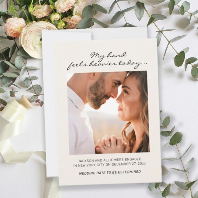Funny Verlobung Foto Ankündigung Handheavier (Von Creator hochgeladen)