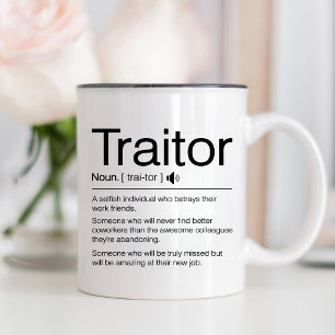 Funny Verräter, Lehrer Verlassend Geschenkkollegin Zweifarbige Tasse