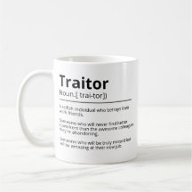 Funny Verräter personalisiert verlassend Tasse Ver