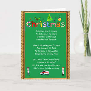 Funny Verse Christmas Feiertagskarte