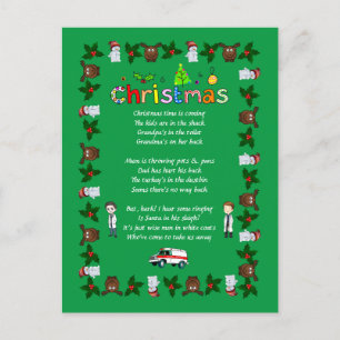 Funny Verse Christmas Feiertagspostkarte