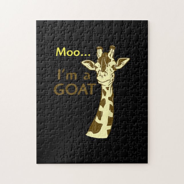 Funny verwirrt Giraffe Moo Ich bin eine Ziege (Vertikal)