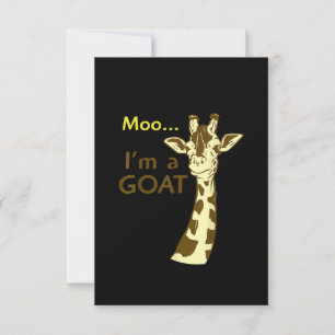 Funny verwirrt Giraffe Moo Ich bin eine Ziege Dankeskarte