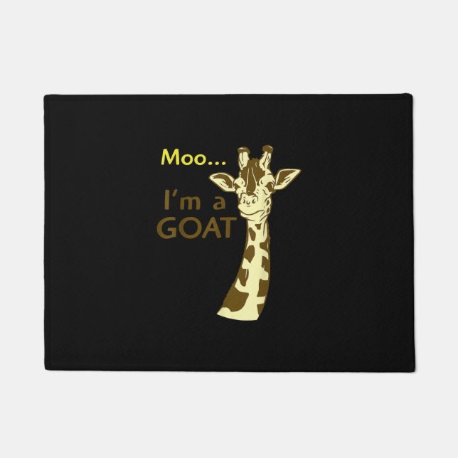 Funny verwirrt Giraffe Moo Ich bin eine Ziege Fußmatte (Vorderseite)