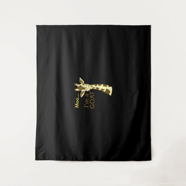 Funny verwirrt Giraffe Moo Ich bin eine Ziege Wandteppich (Vorderseite)