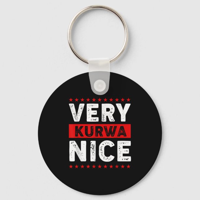 Funny Very Kurwa Nice Lish English Sarcasm Quote M Schlüsselanhänger (Vorderseite)