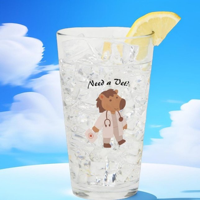 Funny Veterinary Spaß Tierpflege Zitat Glas (Von Creator hochgeladen)