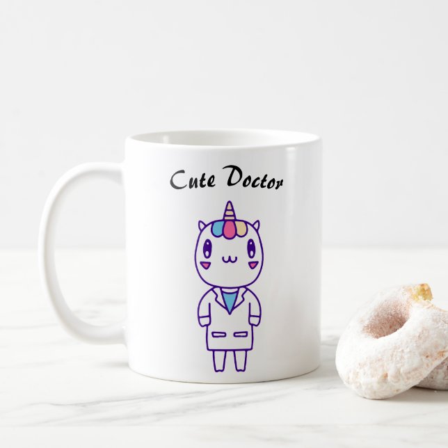 Funny Veterinary Spaß Tierpflege Zitat Kaffeetasse (Mit Donut)