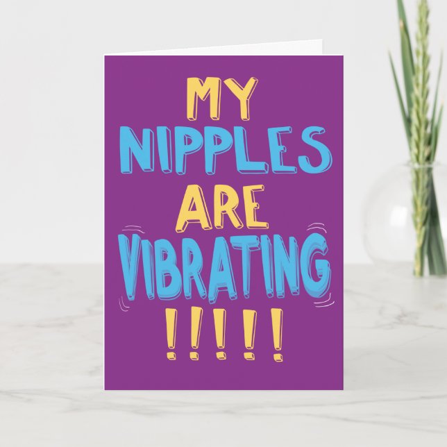 Funny Vibrations Nipples Geburtstag Karte (Vorderseite)