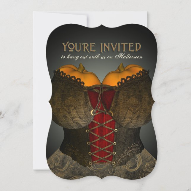 Funny Victorian Corset Halloween Invitation de la  (Devant)