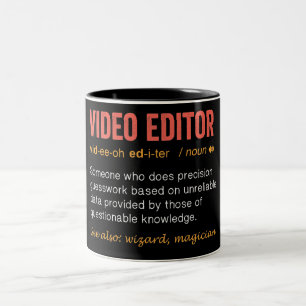 Funny Video Editor - Definition Zweifarbige Tasse