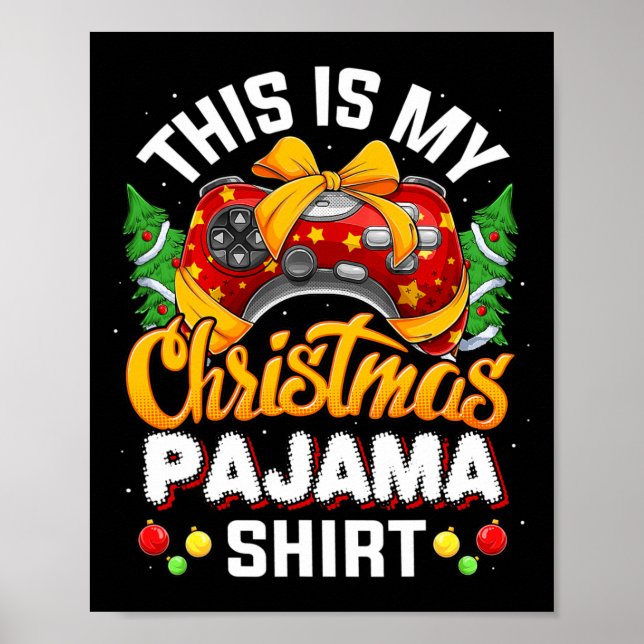 Funny Video Game Controller Weihnachts-Weihnachtsm Poster (Vorne)