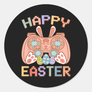 Funny Video Game Easter Bunny Gaming Controller Ga Runder Aufkleber
