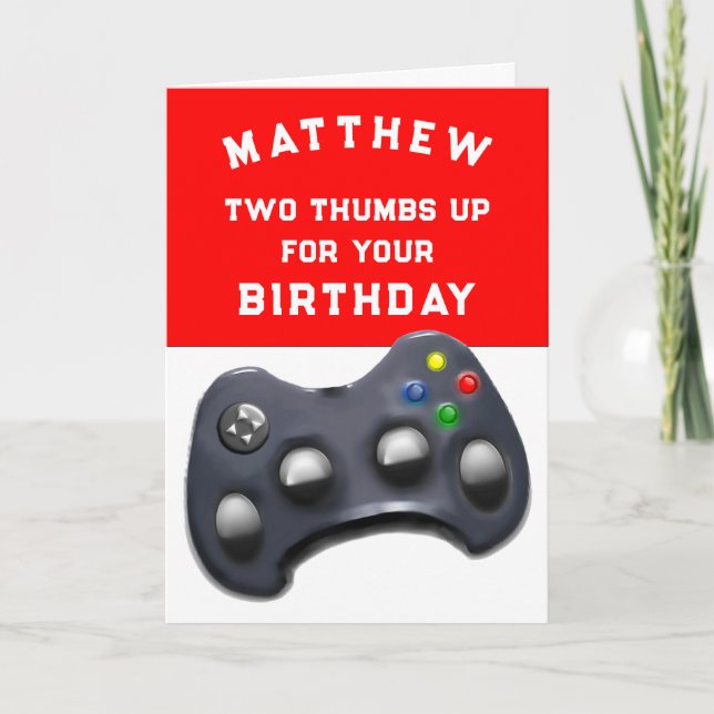 Funny Video Gamer Birthday Karte (Vorderseite)