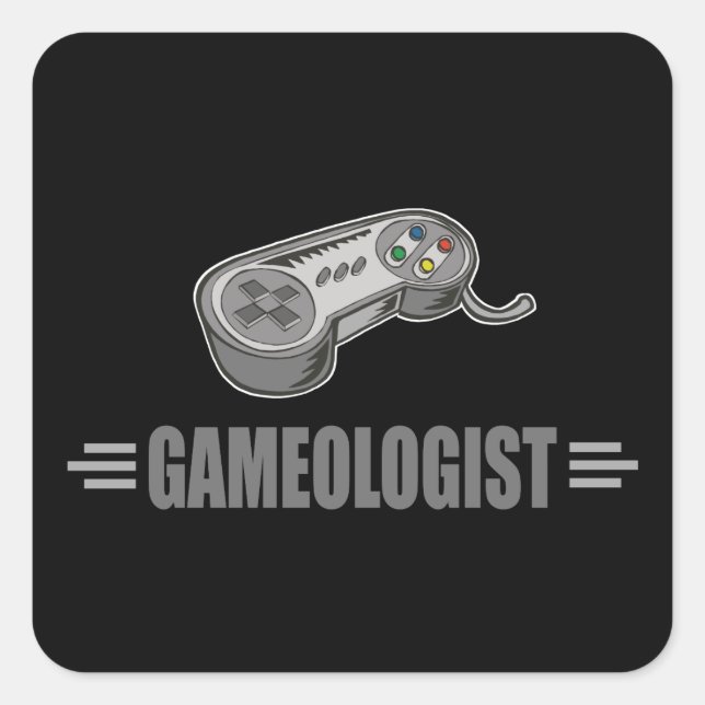Funny Video Gamer Quadratischer Aufkleber (Vorderseite)