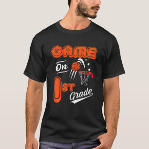 Funny Video Games 1St Grade Basketball Erster Tag T-Shirt