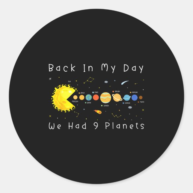 Funny Video Games Back In My Day We Had Nine Plane Runder Aufkleber (Vorderseite)