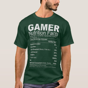 Funny Video Games Player Ernährung Fakten Geschenk T-Shirt