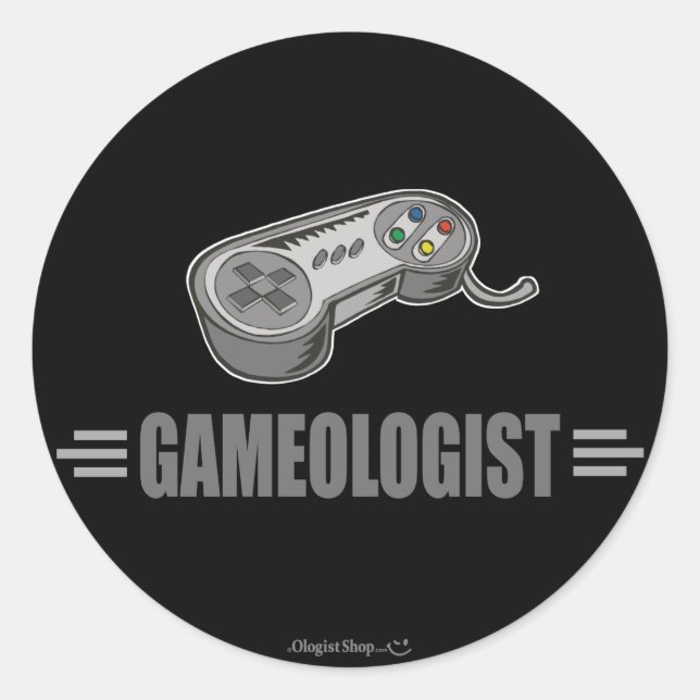 Funny Video Gaming Runder Aufkleber (Vorderseite)